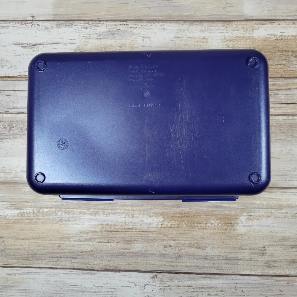 Spacemaker Pencil Box Blue & Gold Made In USA